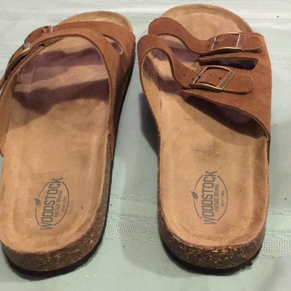 Woodstock Original Leather-Upper Sandal NEW Size 13 Dark Brown leather & Buckles - Picture 3 of 7
